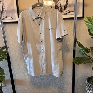 Khul Tufflex Shirt Mens large Gray Short Sleeve Stretch Casual Outdoor Hiking